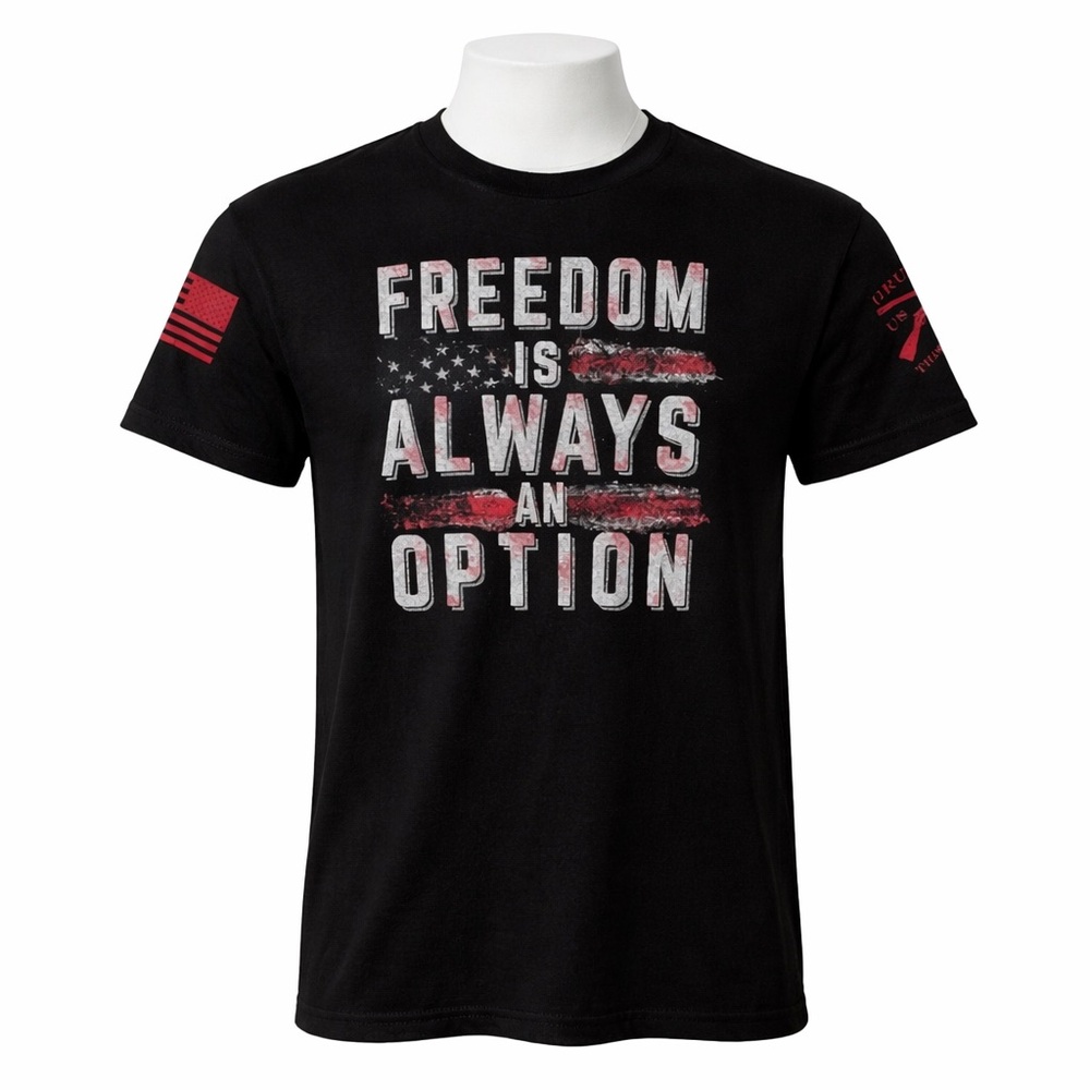 Grunt Style Defend SS Shirt Mens M Freedom Is Always An Option T-Shirt Black